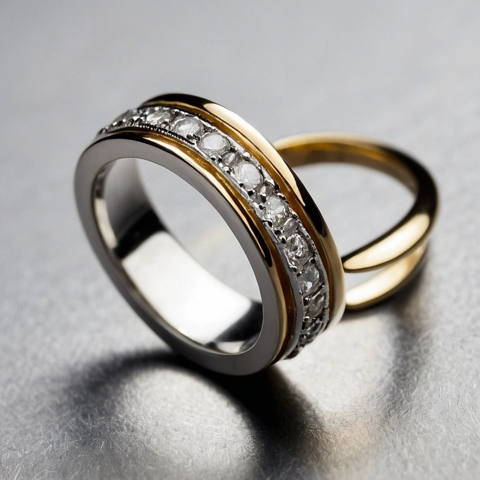 Золотое обручальное кольцо с бриллиантами